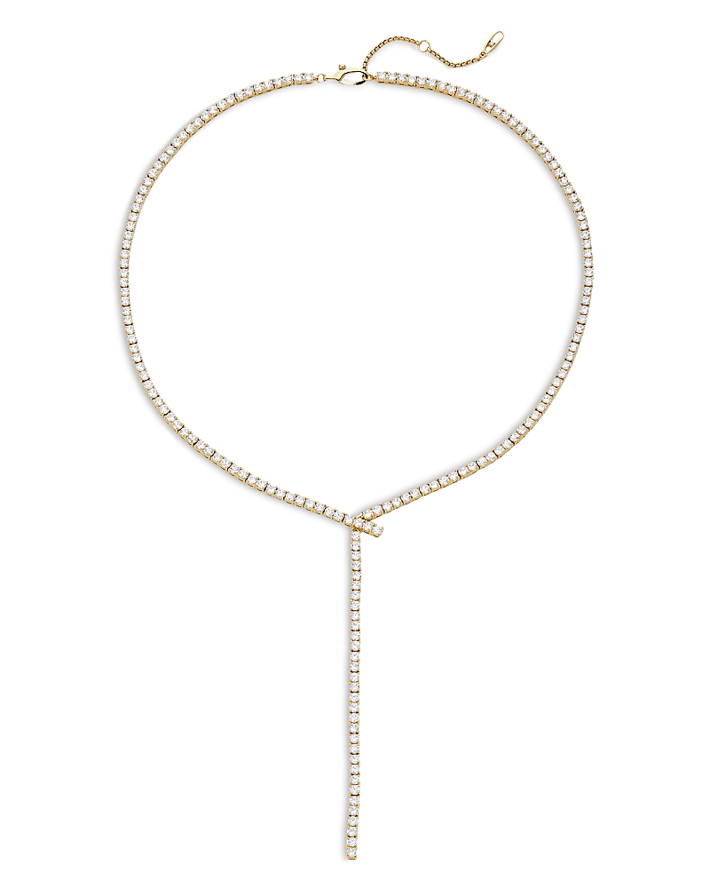 Nadri Tennis Y Necklace In 18k Gold Plated Or Rhodium Plated, 15 In Gold