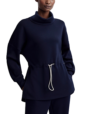 Shop Varley Freya Drawcord Sweatshirt In Sky Captain