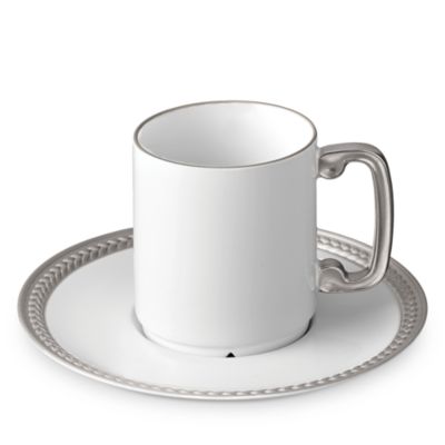 L'Objet - Soie Tresse Platinum Espresso Cup and Saucer