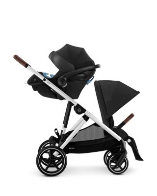 Gazelle S Single to Double Travel System Stroller + Aton G Swivel Infant Car Seat with SensorSafe