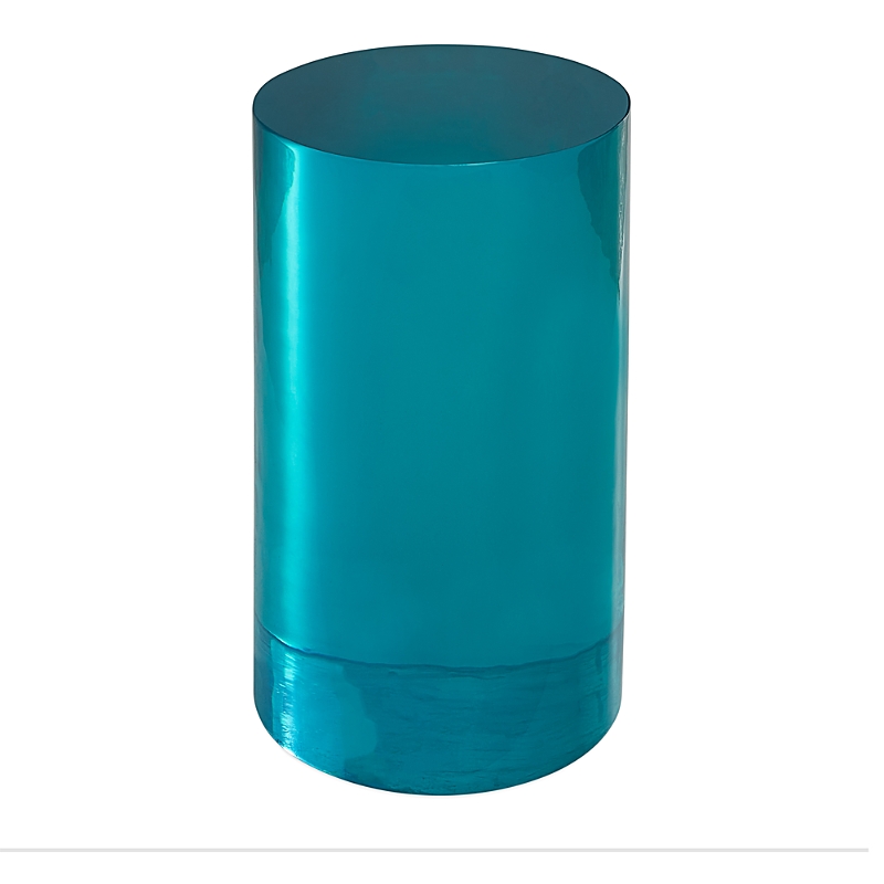 Jonathan Adler Acrylic Medium Cylinder Table In Blue