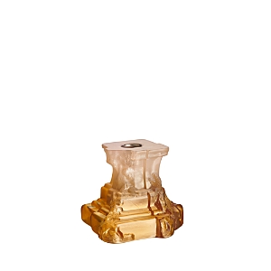 Kosta Boda Rocky Baroque Candlestick, Small In Amber