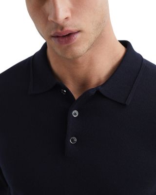 Trafford Merino Wool Slim Fit Long Sleeve Polo Shirt
