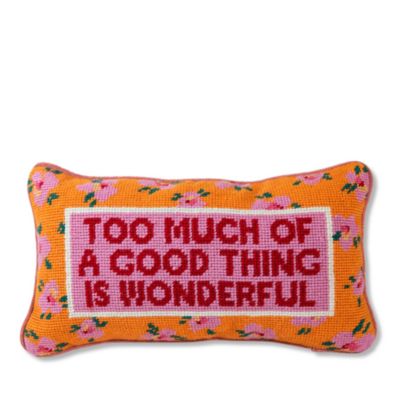 Too Much Needlepoint Decorative Pillow