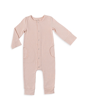 Shop Pehr Unisex Essentials Pocket Long Sleeve Coverall - Baby In Pink