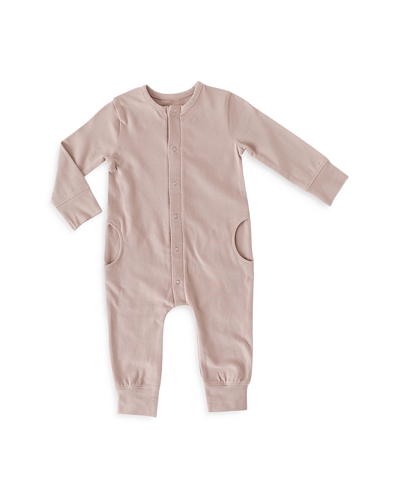 Pehr Unisex Essentials Pocket Long Sleeve Coverall - Baby In Pale Pink