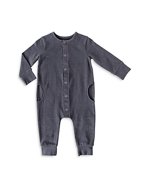 Shop Pehr Unisex Essentials Pocket Long Sleeve Coverall - Baby In Blue