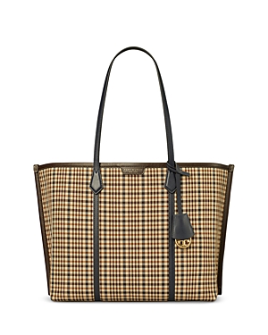 Tory Burch Perry Plaid Triple Compartment Tote