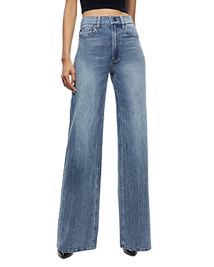 Alice and Olivia Weezy High Rise Flare Jeans in Sadie Light Vintage Blue