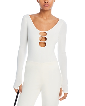 Alice And Olivia Alice + Olivia Kalena Bodysuit In Ecru