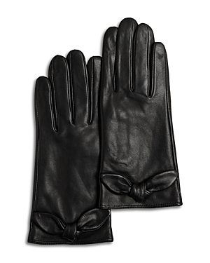 Ted Baker Sophiis Bow Leather Gloves In Black