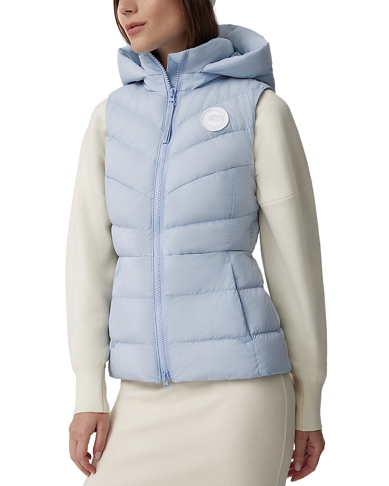 Canada Goose Hooded Padded Quilted Sleeveless Jacket In Blue