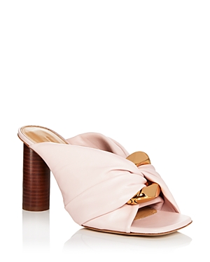 Jw Anderson Women's Square Toe Twist Strap High Heel Sandals In Pink