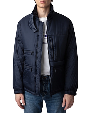 Shop Zadig & Voltaire Multipocket Nylon Zip Front Jacket In Encre