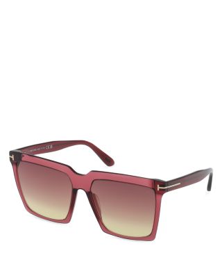 Bordeaux Square Acetate Sunglasses, 58mm