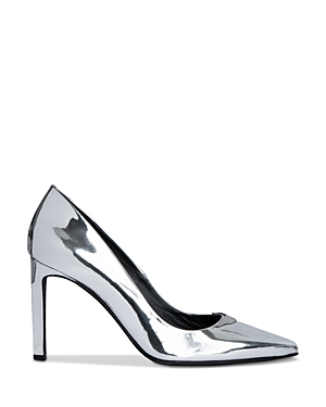 Shop Zadig & Voltaire Women's Perfect Mirror Pointed Toe Wing Charm High Heel Pumps In Silver