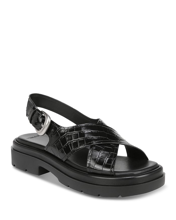 Vince Women's Helena Embossed Leather Flat Sandals | Bloomingdale's