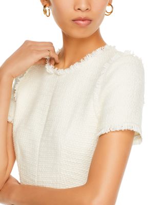 Nova Fringe Trim Boucl&amp;eacute; Mini Dress