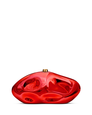 Cult Gaia The Caldera Metallic Clutch Bag In Lollipop/silver