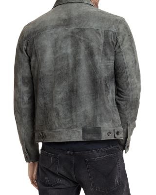 Andrew Slim Fit Leather Trucker Jacket