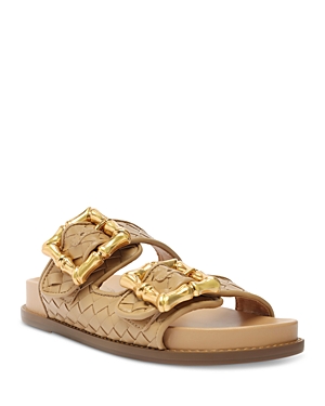 SCHUTZ WOMEN'S ENOLA SLIP ON BUCKLED SLIDE SANDALS