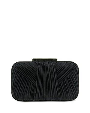 Sondra Roberts Pleated Convertible Clutch In Black/silver