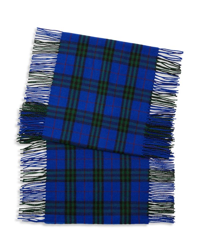 Check Cashmere Fringed Scarf