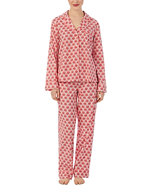Shop Kate Spade New York Long Sleeve Pajama Set In Pink Port