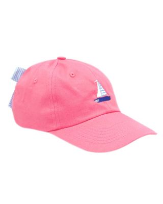 Bits & Bows - Girls' Sailboat Bow Baseball Hat in Red - Little Kid