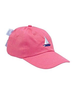 Bits & Bows Girls' Sailboat Bow Baseball Hat In Red - Little Kid