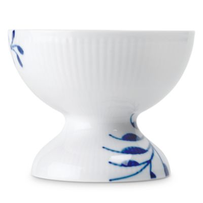 Blue Fluted Mega Footed Bowl