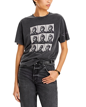 Shop Anine Bing Hudson Graphic Tee In Washed Black