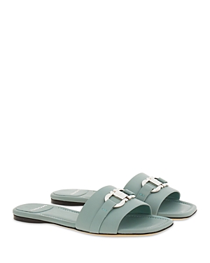 Shop Ferragamo Women's Leah Gancini Slide Sandals In Lucky Charm