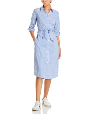 knee length dresses for ladies Midi shirt dress with tied waist and ruffles – Scotch & Soda main image 0