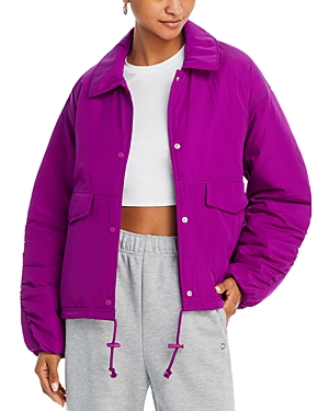 Free People Off The Bleachers Coaches Jacket In Vivid Violet