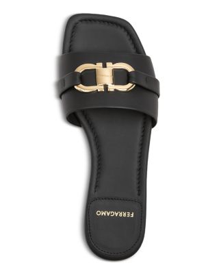 Ferragamo Women's Leah Double Gancini Slide Sandals