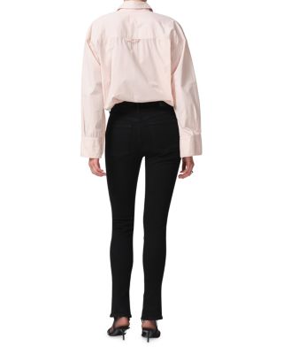 Jayla High Rise Split Cuff Skinny Leg Jeans in Blush Black