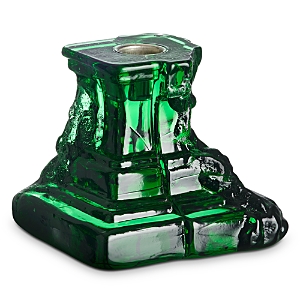 Kosta Boda Rocky Baroque Candlestick, Small In Emerald Green
