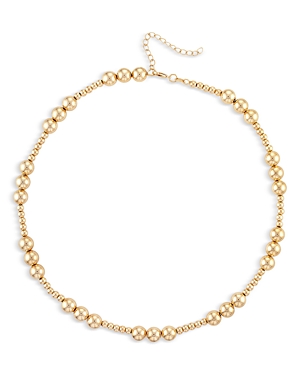 ALEXA LEIGH BIG THREES BALL BEAD NECKLACE IN 14K GOLD FILLED, 16