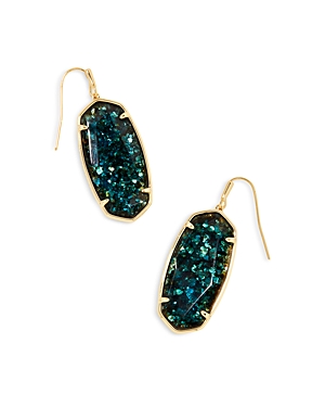 Kendra Scott Faceted Elle Drop Earrings In Gold/dark Teal