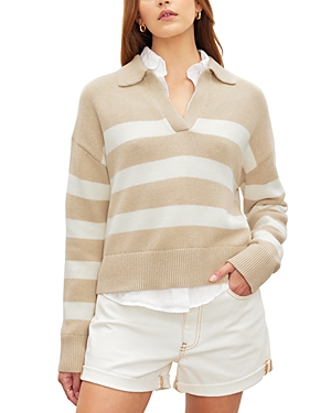Shop Velvet By Graham & Spencer Lucie Striped Sweater In Sable/milk