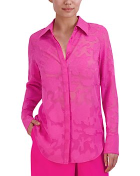 Tory Burch Shirt Womens Size 0 Pink Blouse Silk Button Up Long