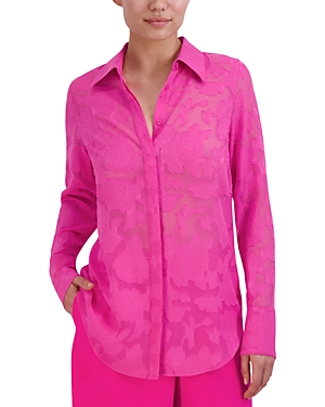 Bcbgmaxazria Long Sleeve Button Up Shirt In Pink Glow