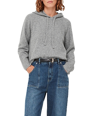 Whistles Textured Hooded Sweater In Grey
