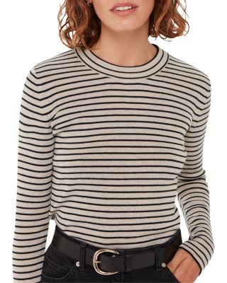 Crewneck Stripe Fine Knit Top
