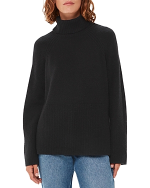 Whistles Textured Turtleneck Sweater In Black