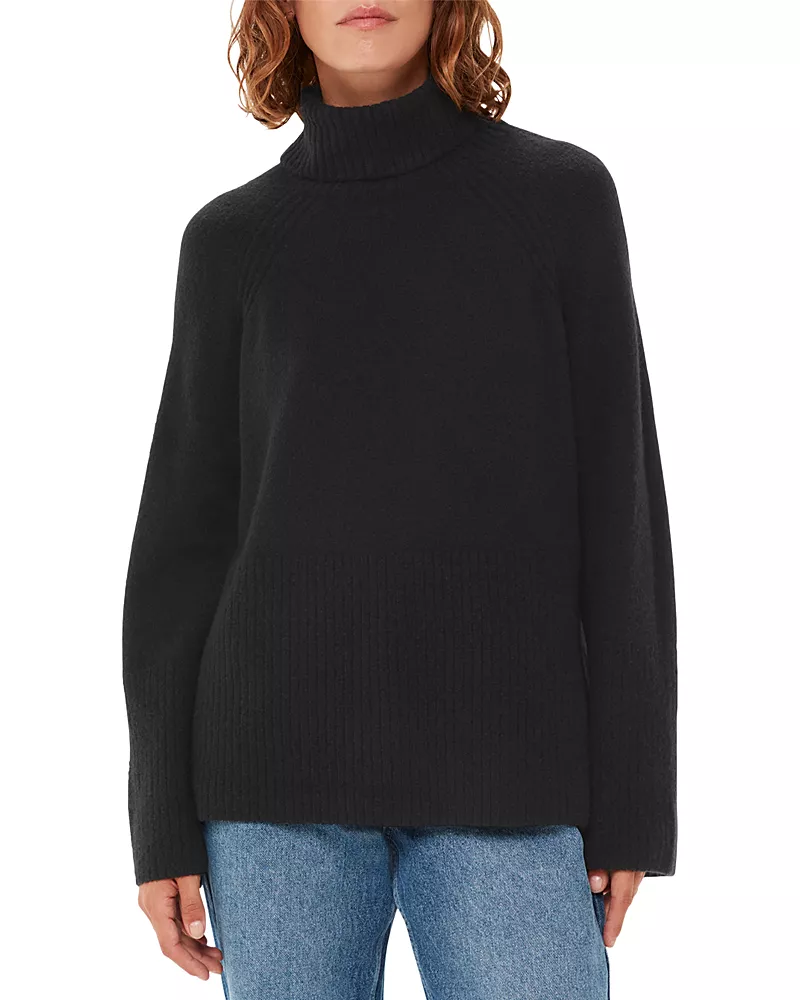Whistles Textured Turtleneck Sweater