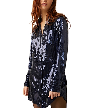 Shop Free People Sophie Sequin Mini Dress In Midnight