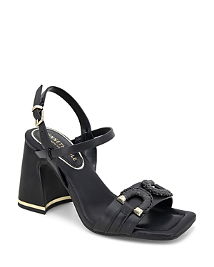 Shop Kenneth Cole Women's Jessie Ankle Strap Slingback High Heel Sandals In Black Leather