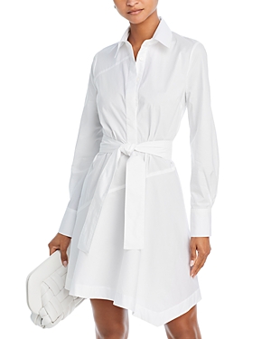 Shop Derek Lam 10 Crosby Flora Asymmetric Shirt Dress In White